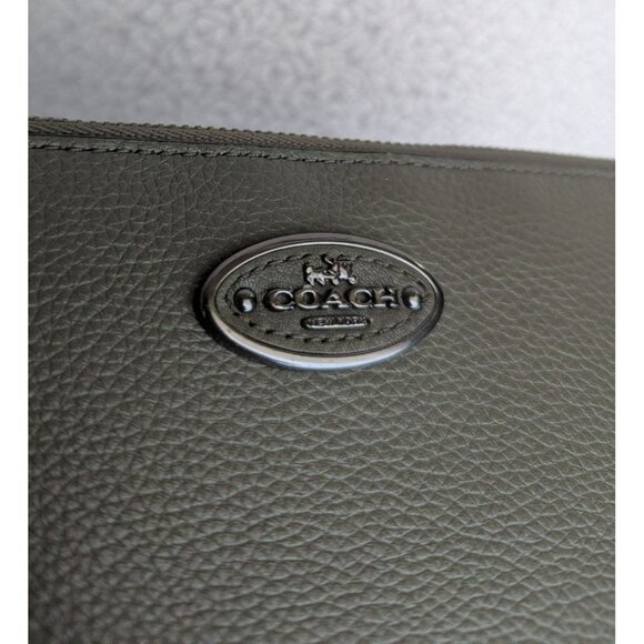 Coach L Zip Wallet Wristlet In Refined Grain Leather Olive Green Gunmetal 53413 - Picture 8 of 12